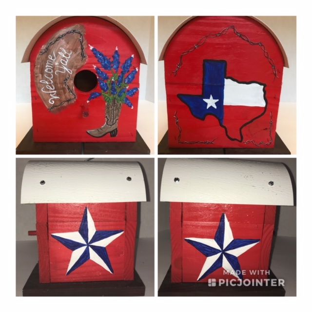 BOOT & BLUEBONNETS (red w/metal roof) 