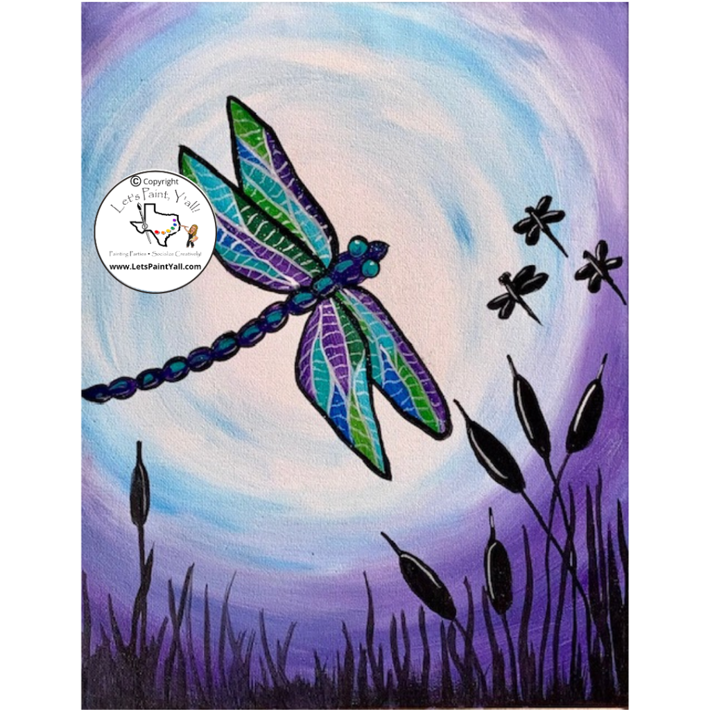 DRAGONFLY (Purple/Blue Background)