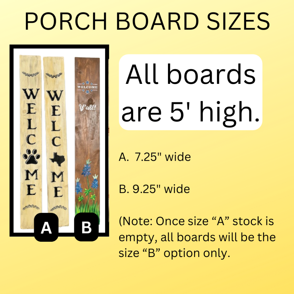 PORCH BOARDS SIZES
